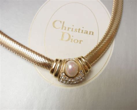 christian dior ribbon necklace|vintage christian dior choker necklace.